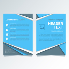 Wall Mural - Creative blue brochure vector template in A4 size. Modern poster, flyer business template, trendy report cover in a material design style. Abstract geometrical vector illustration