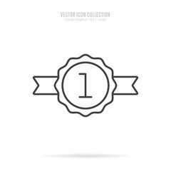Wall Mural - awar icon vector isolated on white background. linear style. first place award.