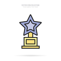Wall Mural - awar icon vector isolated on white background. flat design style. trophy vector.