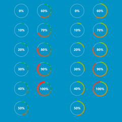 Poster - Circle chart, graph, infographic percentage templates collection.