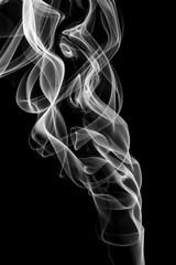 Wall Mural - Smoke abstract, isolated on black background.