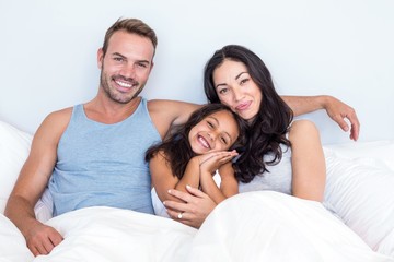 Wall Mural - Happy family in their bedroom