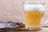Fototapeta Boho - beer and fish closeup