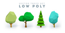 Conceptual Polygonal Tree. Abstract Vector Low Poly Illustration