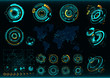 Abstract future, concept vector futuristic interface. Communications map of the world