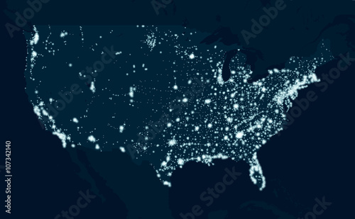 Communications map of the United States Canvas-taulu