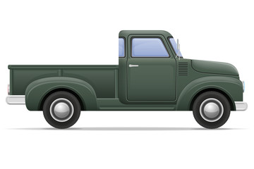 Wall Mural - old retro car pickup vector illustration