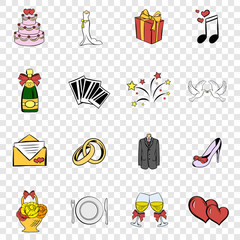 Wedding set icons