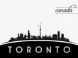 Toronto Canada skyline silhouette, black and white design, vector illustration