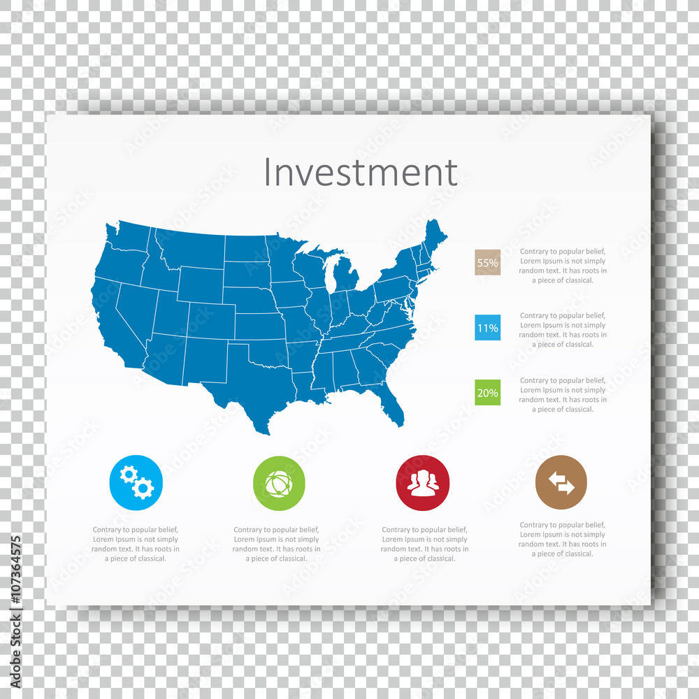 Infographic Investment USA Map Presentation Template, Business Layout ...