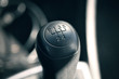 the handle of the manual transmission in the car