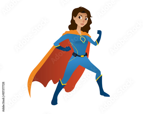 Fotomural Superhero Girl Character - Ready to Fight