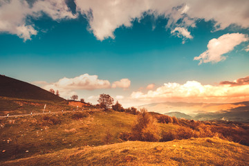 Wall Mural - landscape with mountains and sky