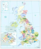 Fototapeta Mapy - Detailed administrative map of the Great Britain