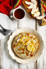 Poster - Crepes with apple and caramel sauce