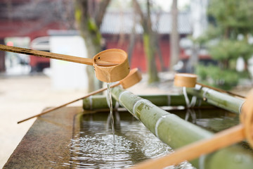 Canvas Print - Japanese Purification Fountain in Shinto Temple