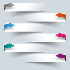 Wall Mural - Infographic 6 Cutting Banners Colored Arrows