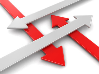Poster - 3d image of arrows. Image with clipping path
