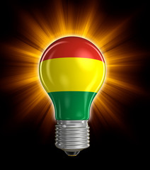 Wall Mural - Light bulb with Bolivian flag.  Image with clipping path