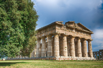 Wall Mural - Temple of Neptune in High Dynamic Range.  Paestum archaeological