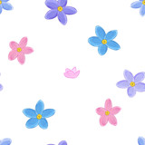 Fototapeta Motyle - Seamless forget-me-not pattern