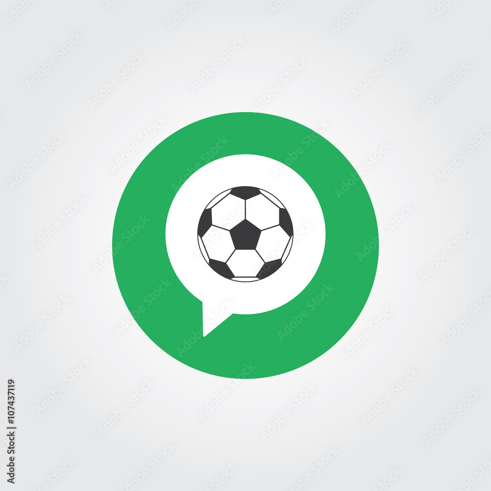 Photo & Art Print Soccer ball Chat Icon Logo template | EuroPosters