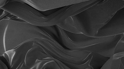 Poster - abstract 3d background with folded and wavy cloth