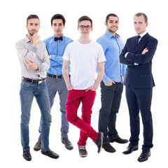 Wall Mural - full length portrait of young handsome business men isolated on