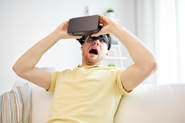 Sticker - young man in virtual reality headset or 3d glasses