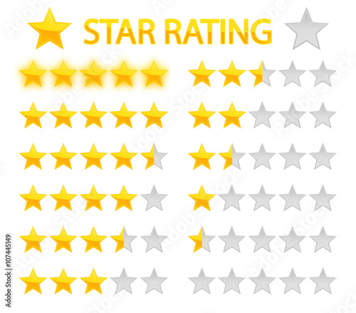 Fotomural 5 star rating system - gold gray