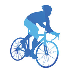 Poster - Road bicycle racing, cycling abstract vector silhouette