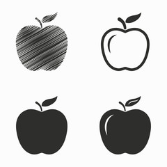 Wall Mural - Apple vector icons.
