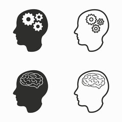 Wall Mural - Brain  vector icons.