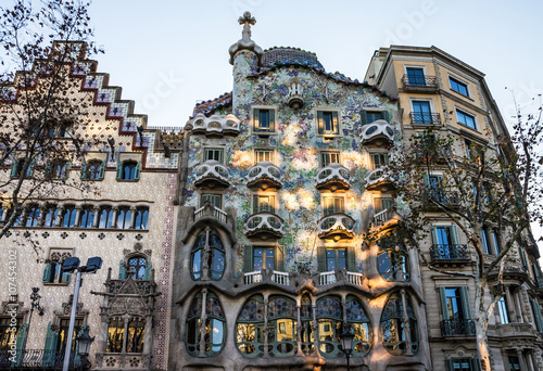Photo  Barcelona, Spain. Famous building Casa Batllo by Gaudi