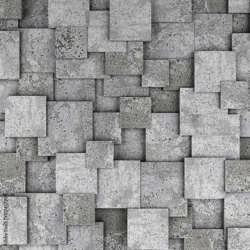 Fototapeta do kuchni Concrete 3d cube wall background. 3D rendering