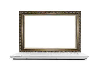 Laptop with a frame for the picture instead of the monitor. 