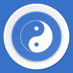 Poster - ying yang blue flat design modern web icon