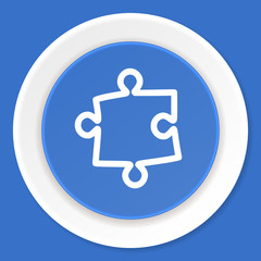 Poster - puzzle blue flat design modern web icon