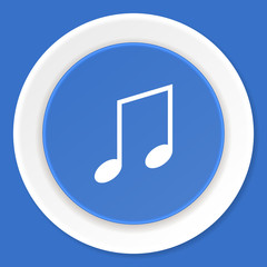 music blue flat design modern web icon