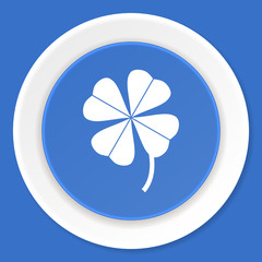 Aufkleber - four-leaf clover blue flat design modern web icon