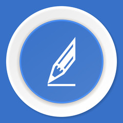 Poster - pencil blue flat design modern web icon