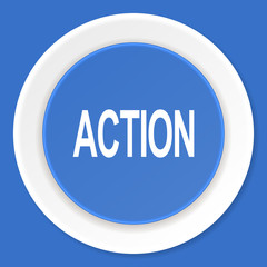 Aufkleber - action blue flat design modern web icon