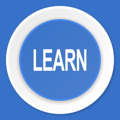 Poster - learn blue flat design modern web icon