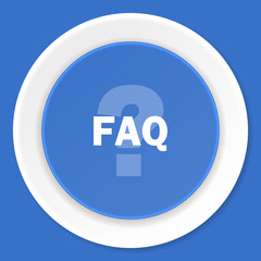Aufkleber - faq blue flat design modern web icon