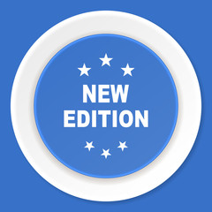 Aufkleber - new edition blue flat design modern web icon