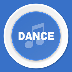 dance music blue flat design modern web icon