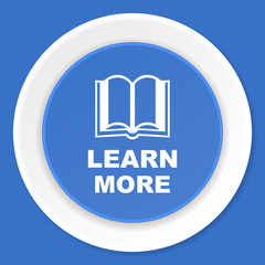 Poster - learn more blue flat design modern web icon
