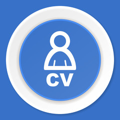 Aufkleber - cv blue flat design modern web icon