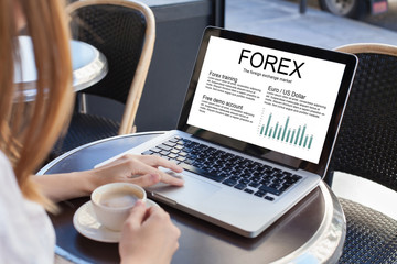 forex concept on the screen of laptop