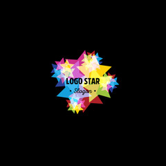 Poster - Logo star. Abstract star logo. Abstract star label. Star background. Isolated colorful logo.